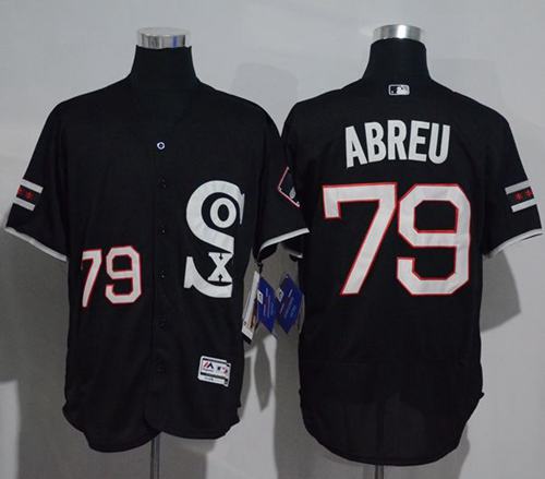 White Sox #79 Jose Abreu Black New Flexbase Authentic Collection Stitched MLB Jersey